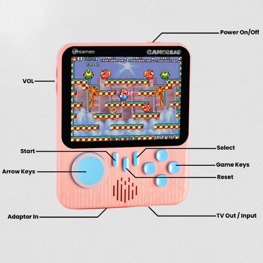 Sanpos’ Fun Lite Gear melty smile Sameo Gamegear Handheld Video Game Console, Retro Mini Game with